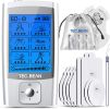 TEC.BEAN 24 Modes TENS Unit Muscle Stimulator;  Rechargeable TENS Machine with 8 Electrode Pads (American Gel);  Electric Pulse Massager for Pain Reli